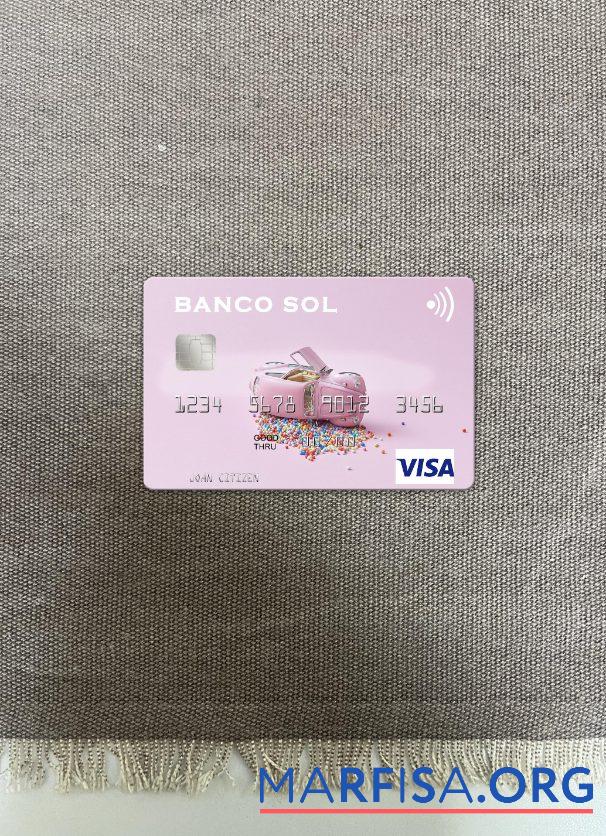 Blank Angola Banco Sol visa card photolook front download for verification